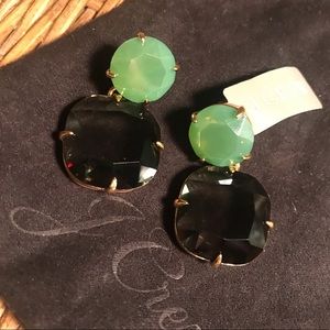 J. Crew two tone emerald green earrings